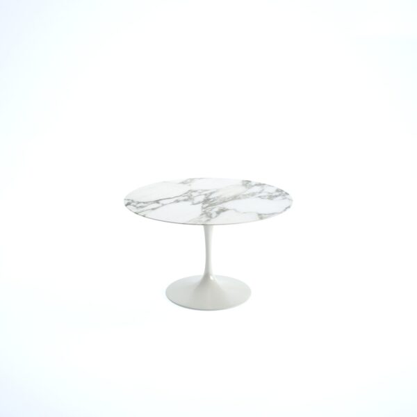 knoll-eero-saarinen-tulip-dining-table-round-white-base-arabescato-marble-top