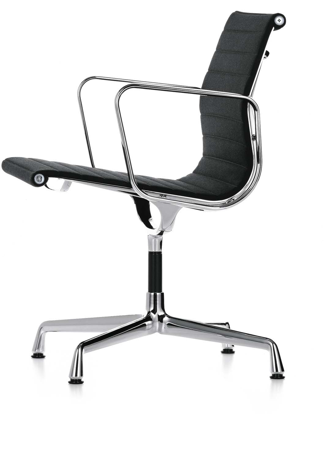 Eames Aluminium Chair EA 108, black leather