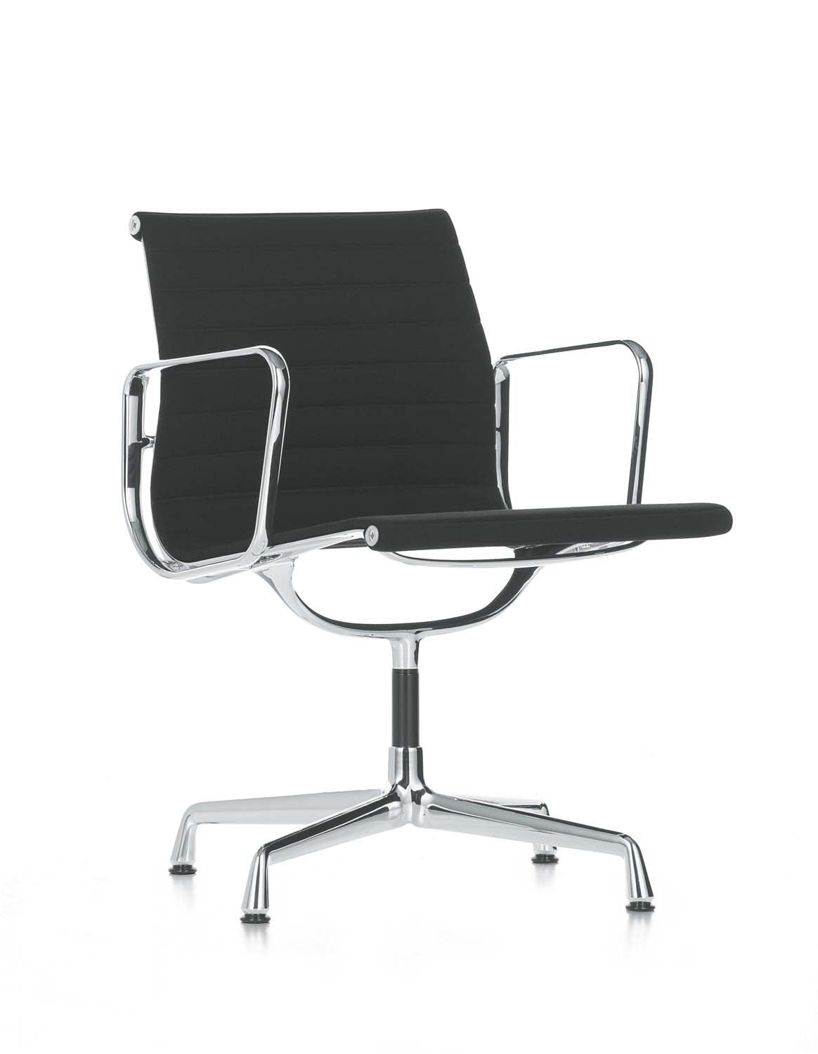 Eames Aluminium Chair EA 108, black leather