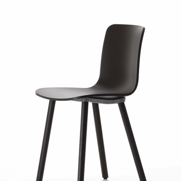 HAL Wood Chair, black shell, dark oak legs