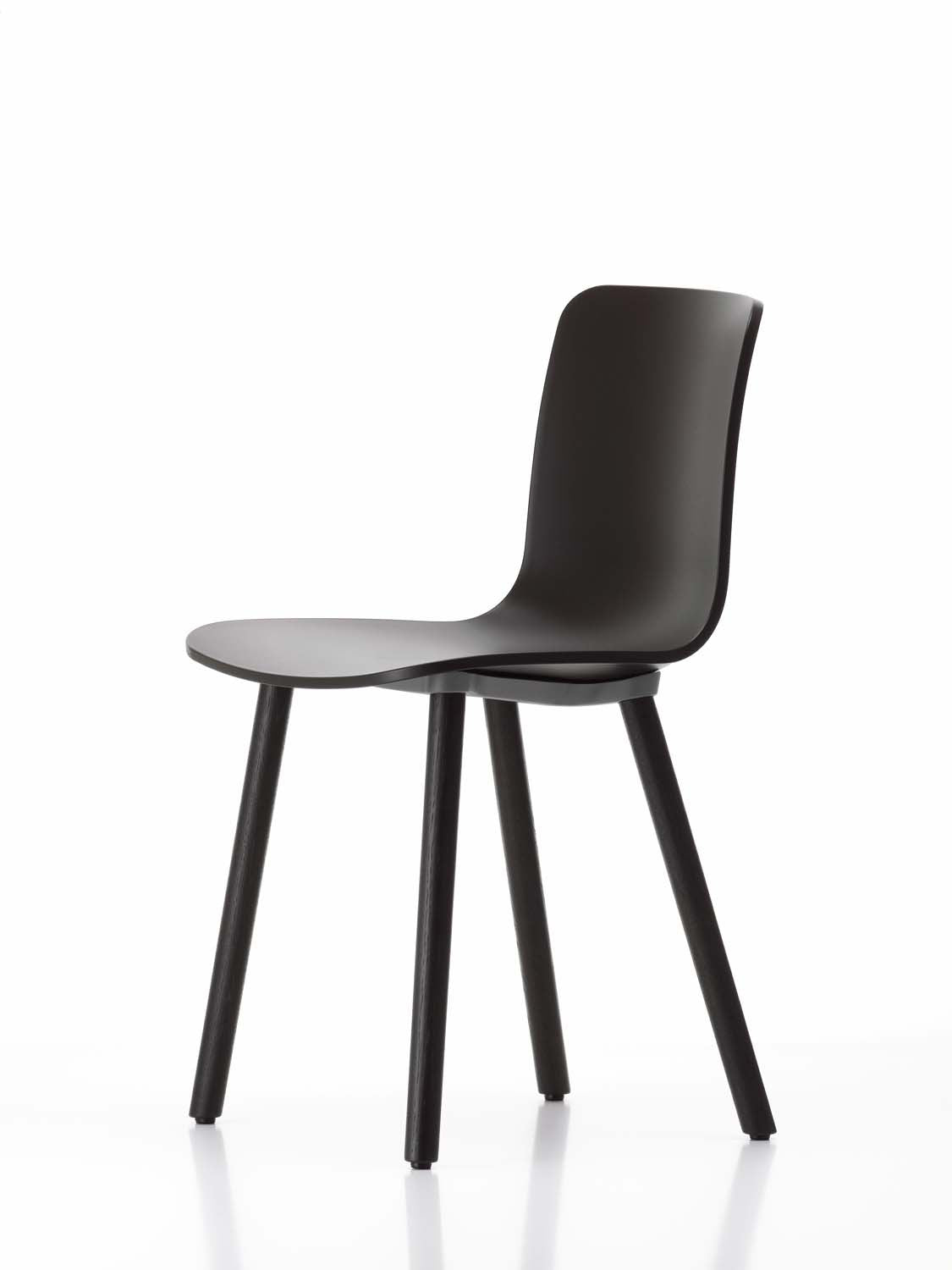 HAL Wood Chair, black shell, dark oak legs