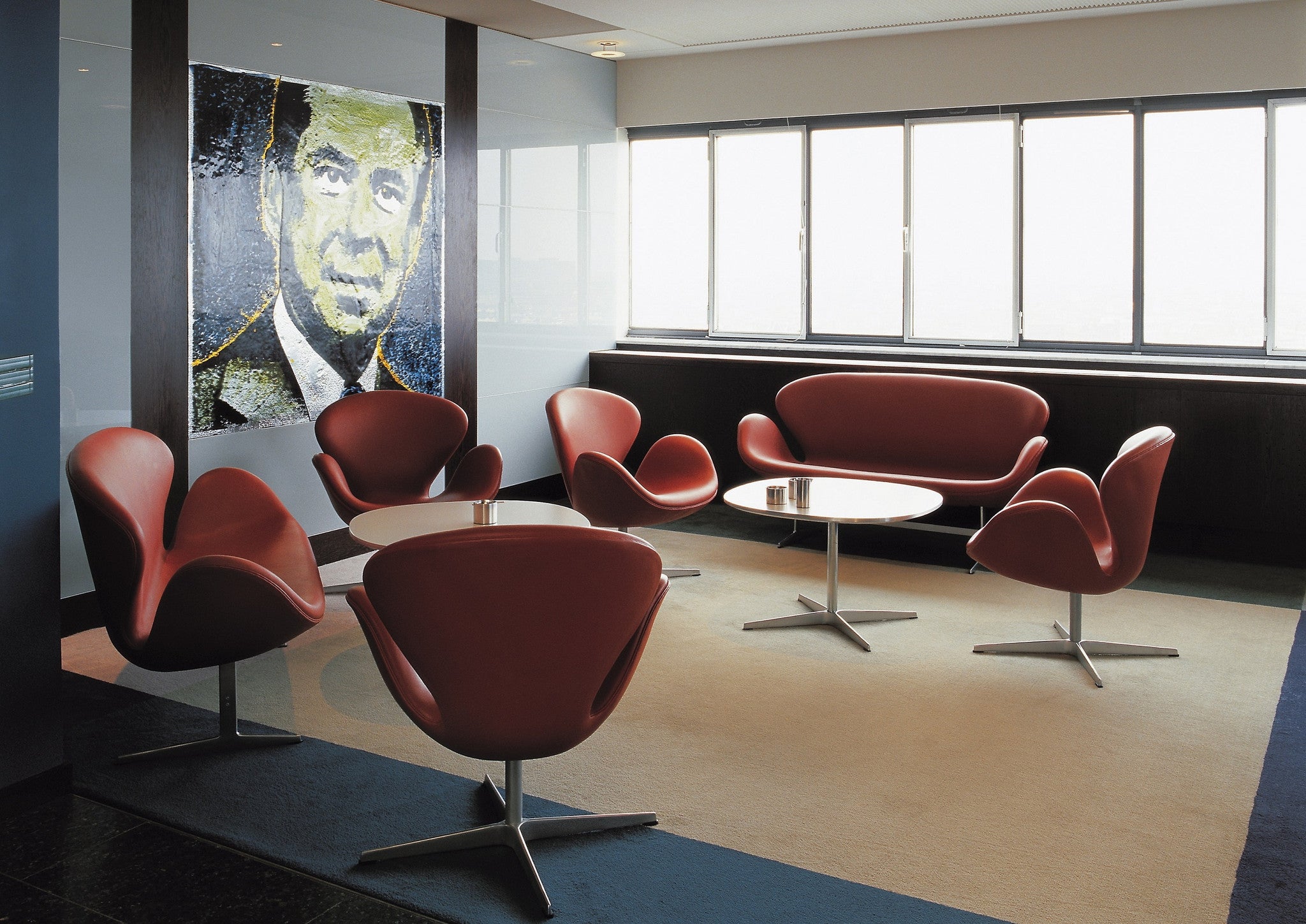 Fritz Hansen Coffee Table Series - Super-Circular and Swan chairs