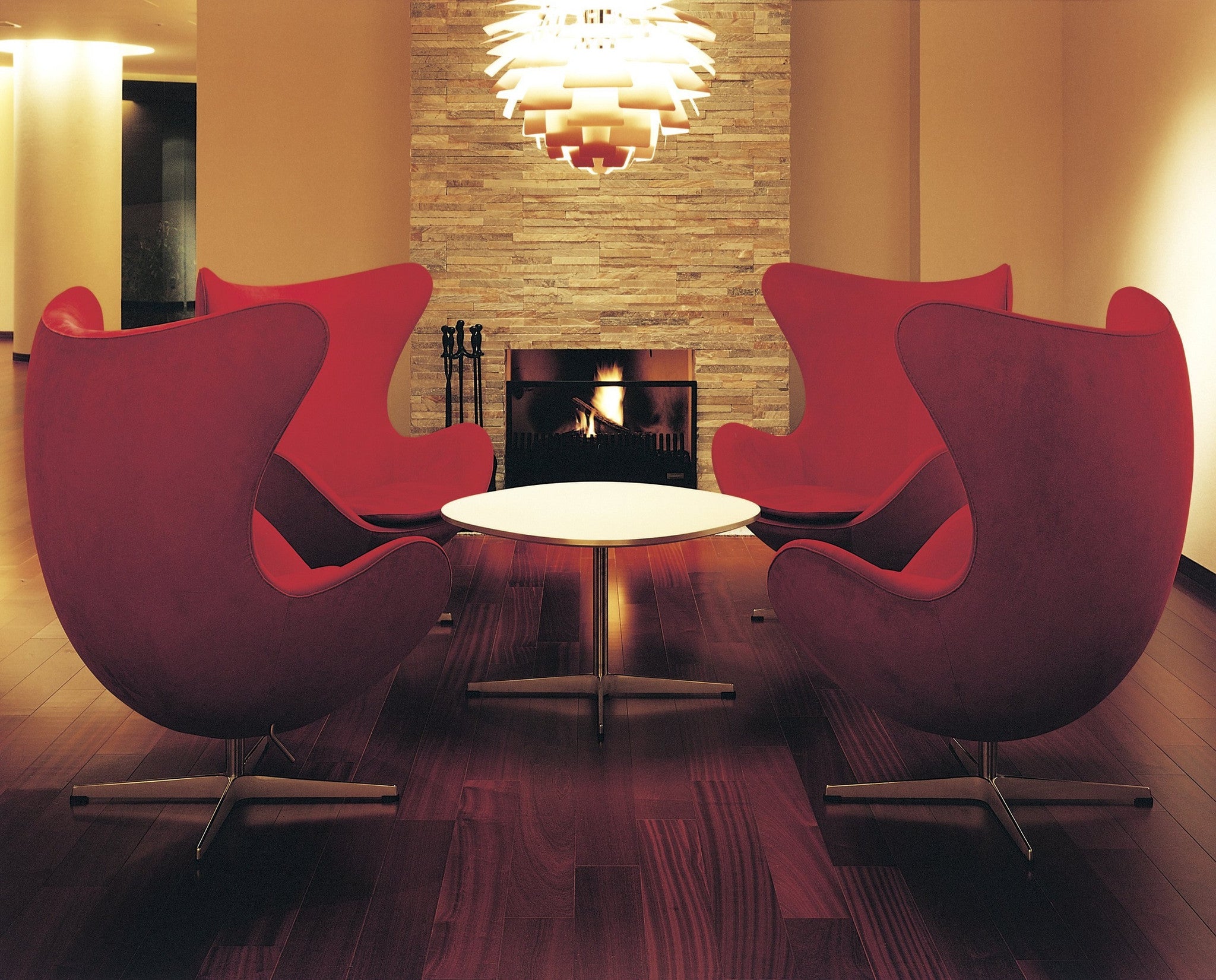 Fritz Hansen Coffee Table Series - Super-Circular and Egg chairs