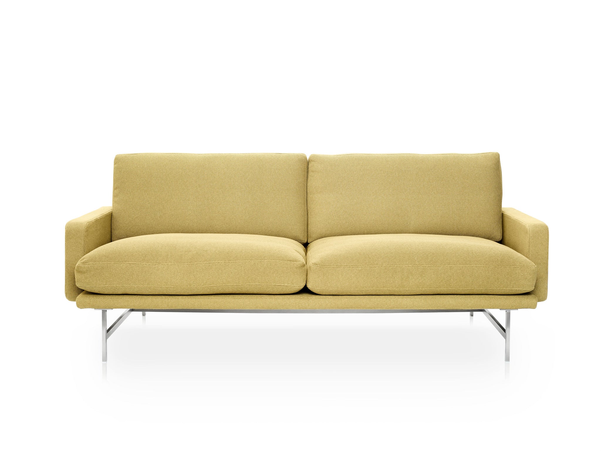 fritz-hansen-lissoni-2-seater-sofa-yellow fabric