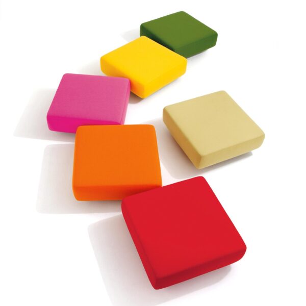 Boeri Ottoman red, orange, pink, beige, yellow, and green