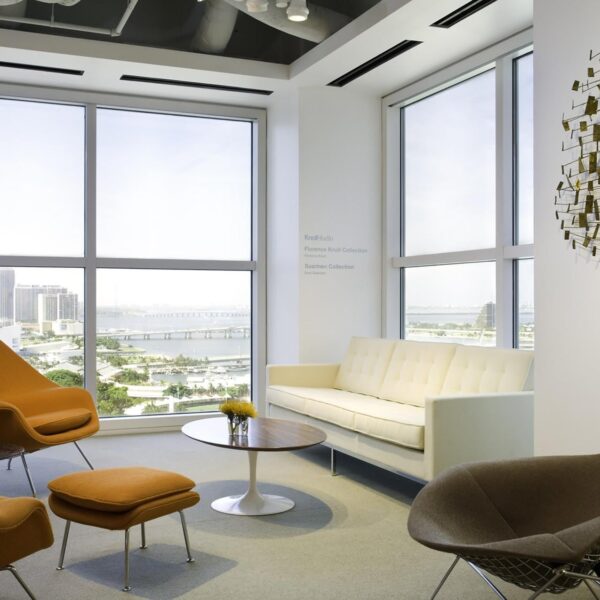 Womb Chair Ottoman and Bertoia Bird Chair