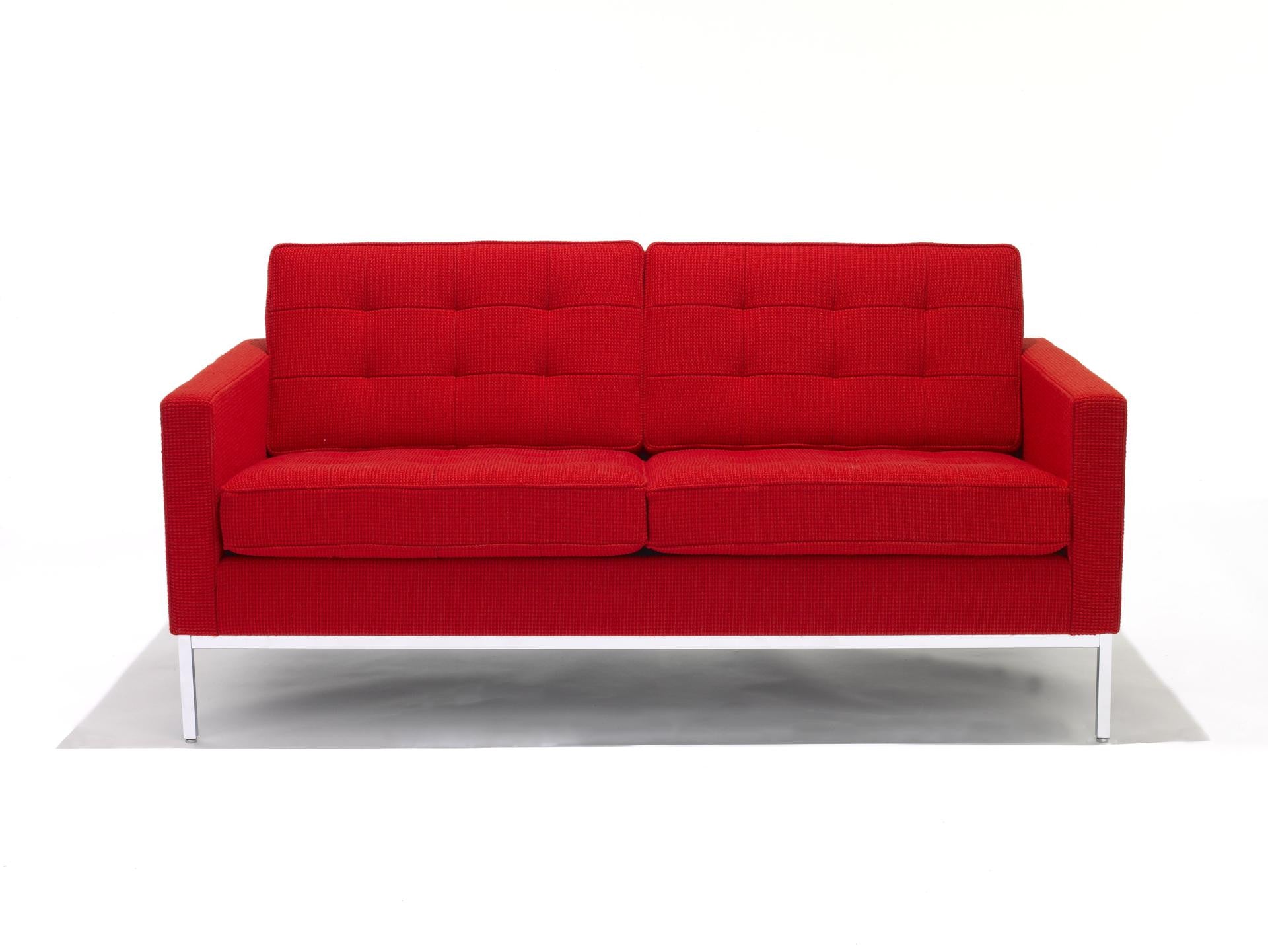 Florence Knoll Sofa - 2 Seat, red Florence Knoll Sofa - 2 Seat, red