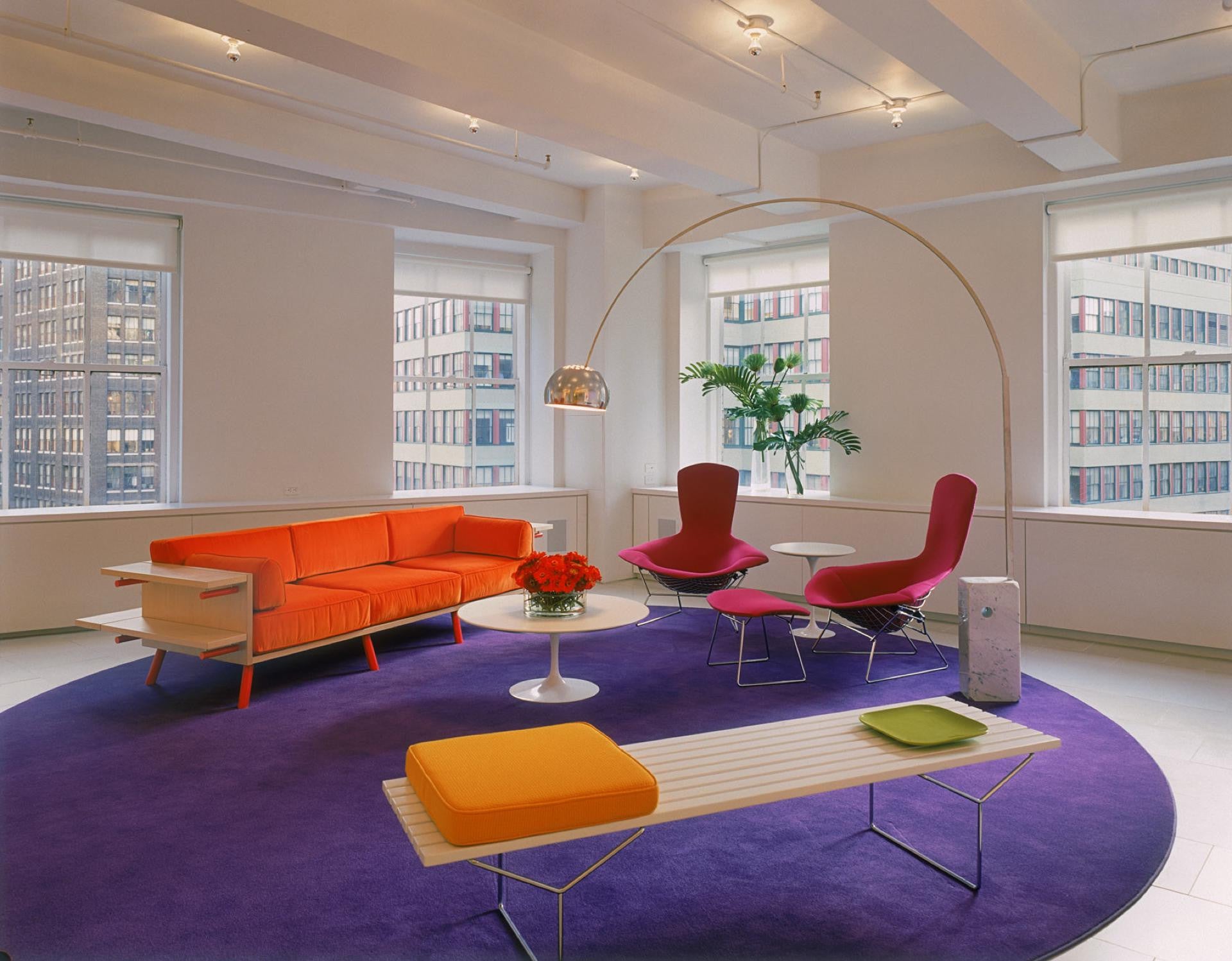Bertoia Bird chairs, Architecture & Associes sofa