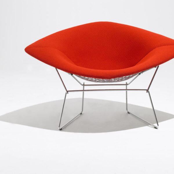 Bertoia Large Diamond Chair with polished chrome frame