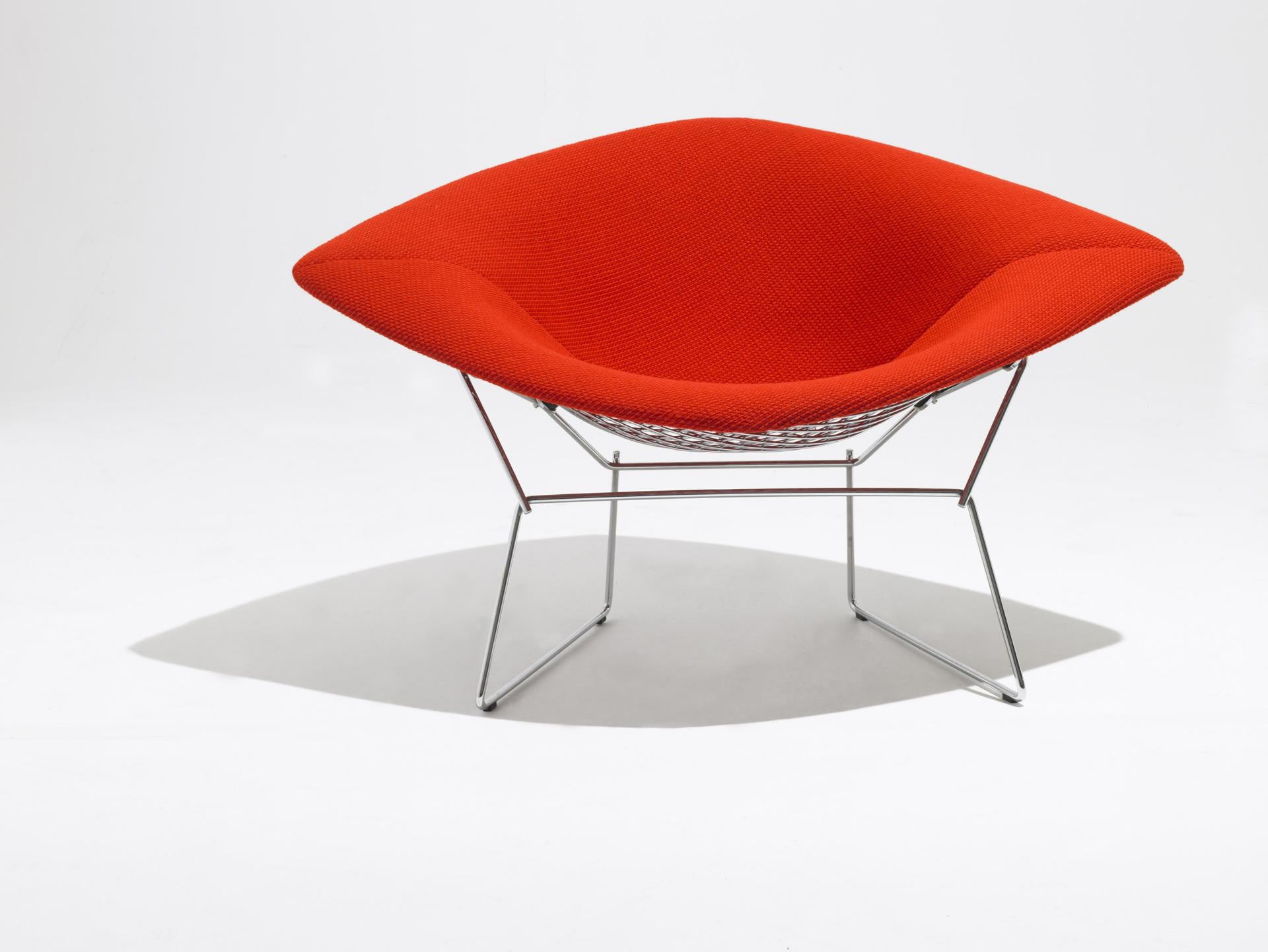 Bertoia Large Diamond Chair with polished chrome frame