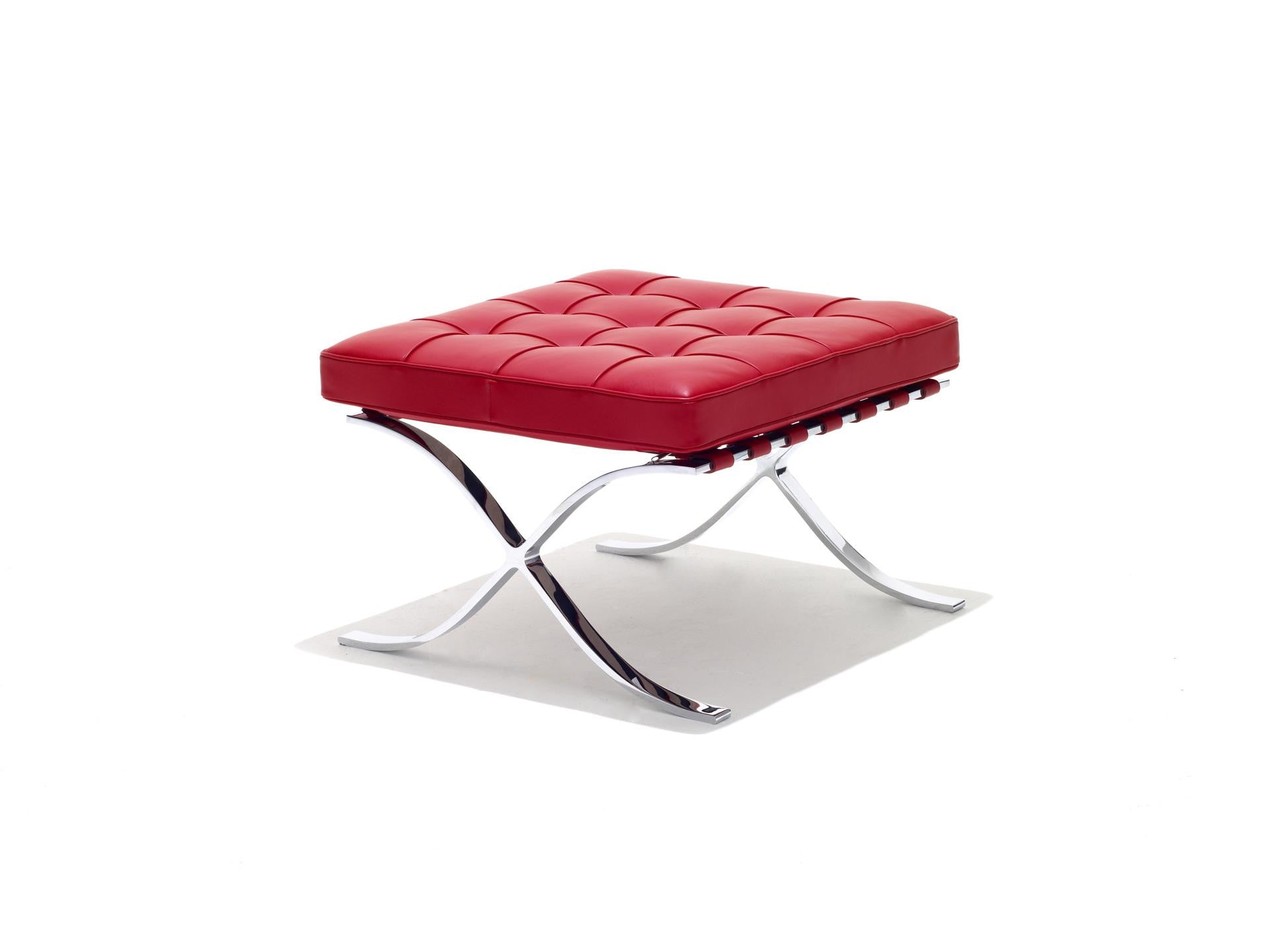 Barcelona Stool with cushion, red