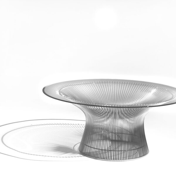 knoll_warren_platner_coffee_table_polished_nickel_clear_glass_top_main