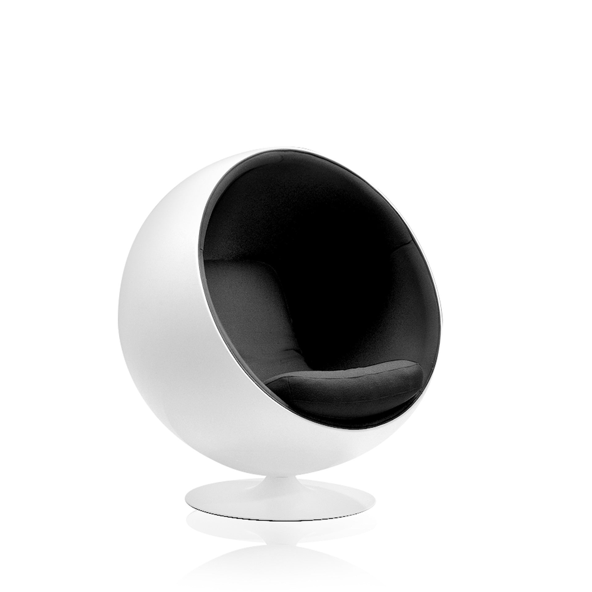 Eero Aarnio Ball Chair, white shell, black upholstery Eero Aarnio Ball Chair, white shell, black upholstery