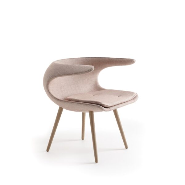 Frost Chair, light pink shell and cushion