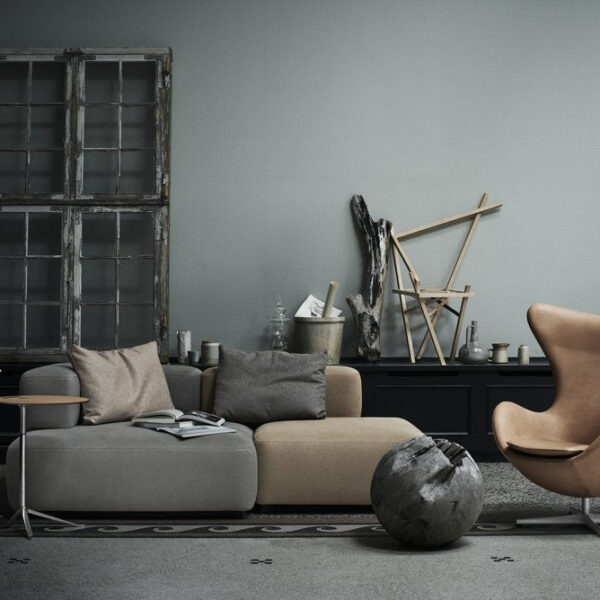Fritz Hansen Alphabet sofa Two seat PL210 and Egg chair in leather