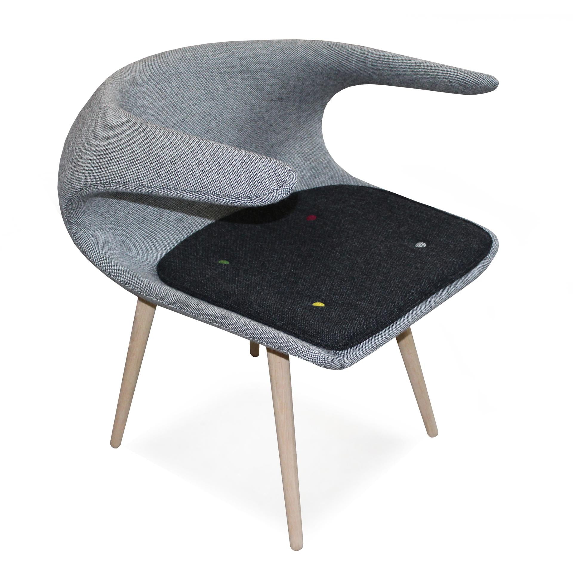 Frost Chair, grey shell and black cushion Frost Chair, grey shell and black cushion