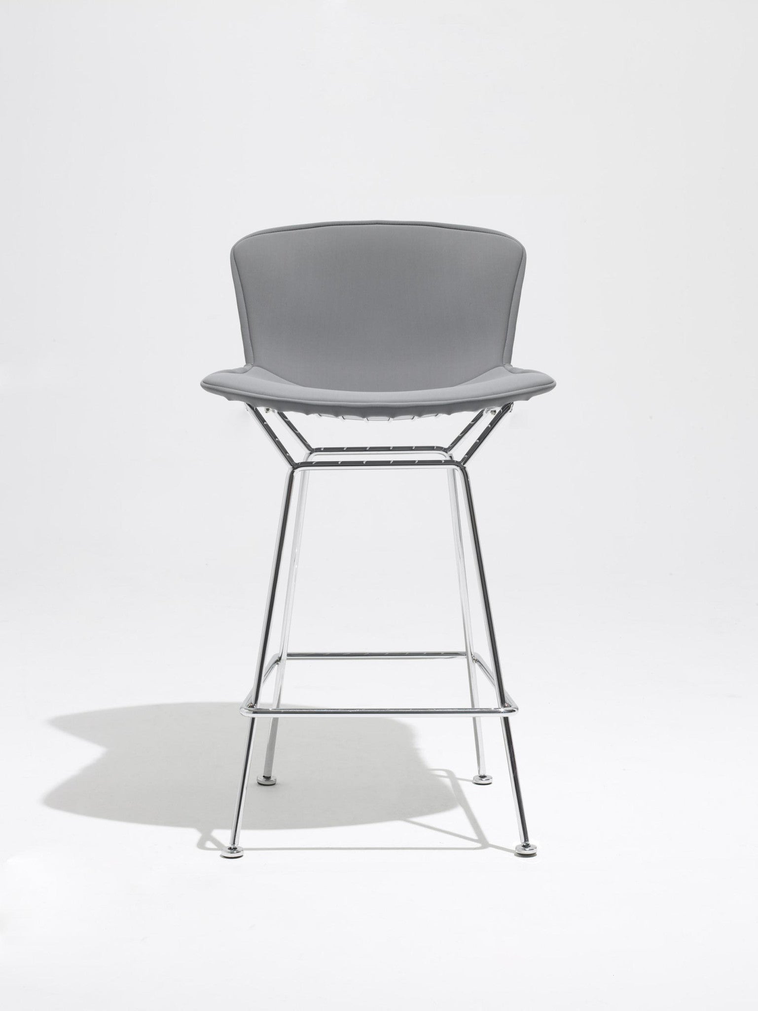 Bertoia Bar Stool grey upholstery