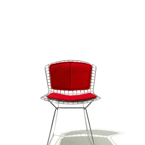 Bertoia Side Chair in chrome with a seat and back pad