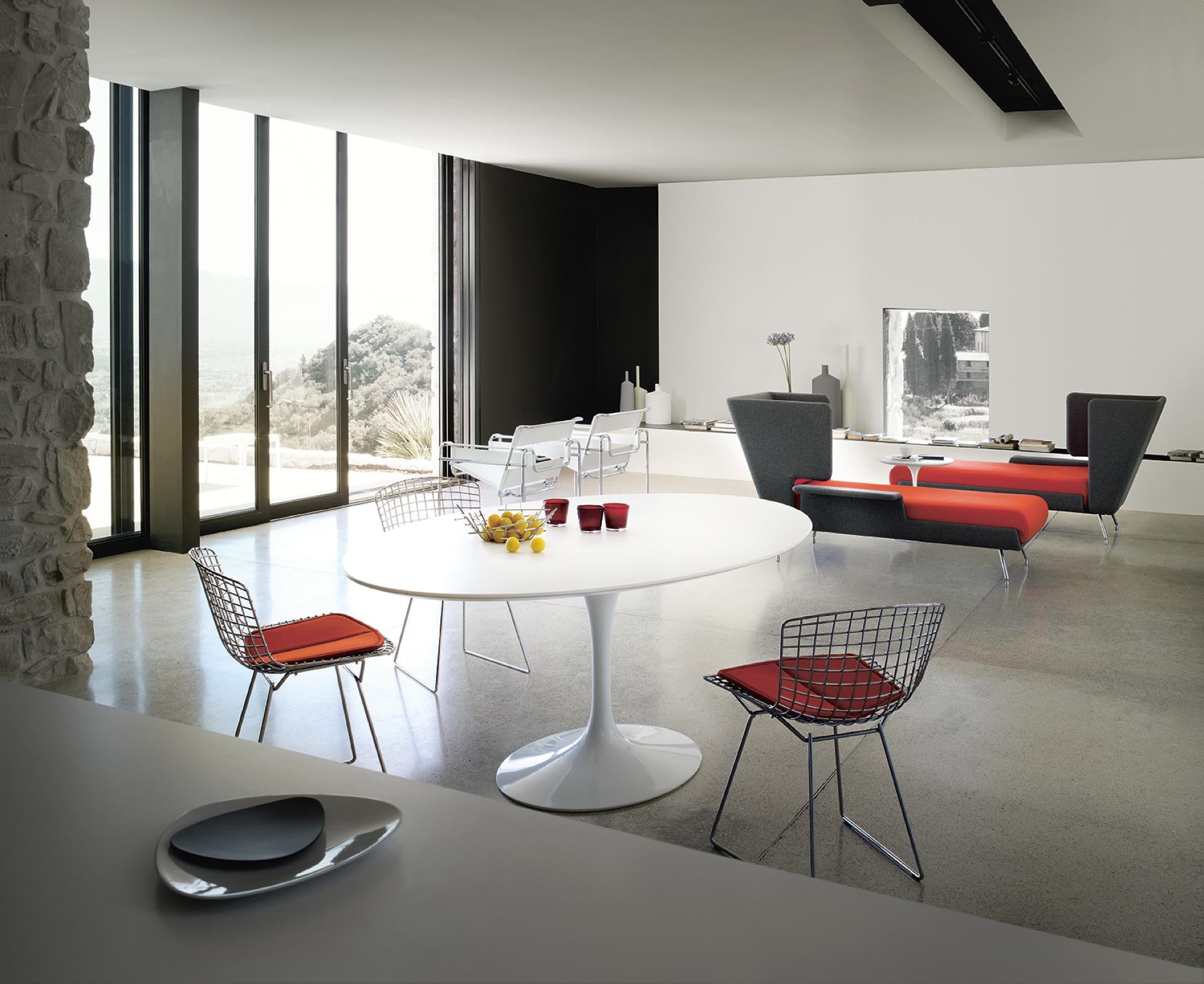 Bertoia Side Chair and Tulip Table