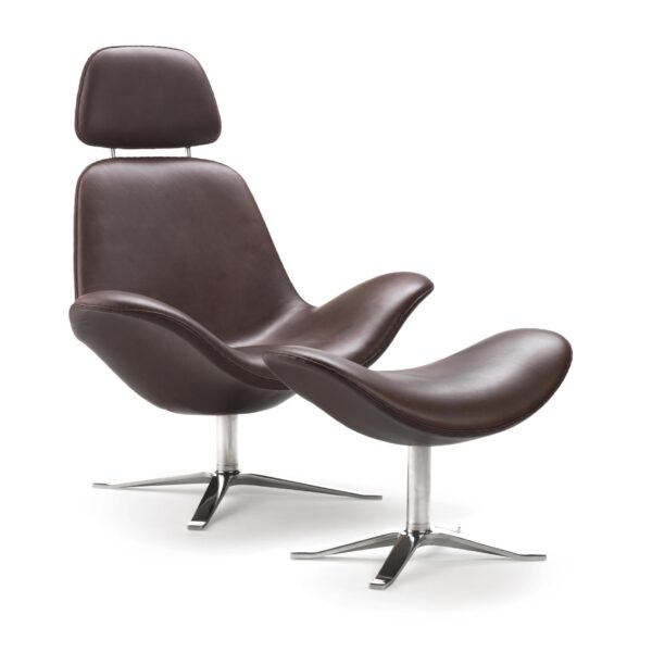 Concord footstool dark brown leather
