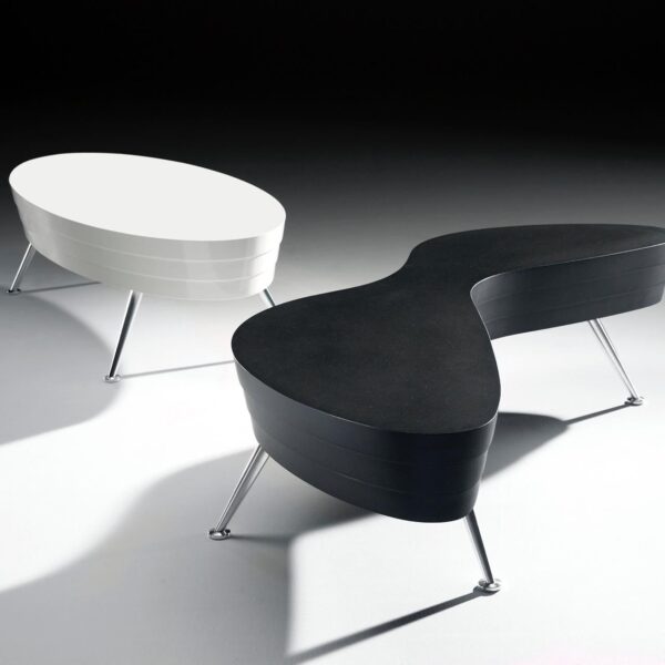 Mojo Coffee Tables white oval and black sunglass