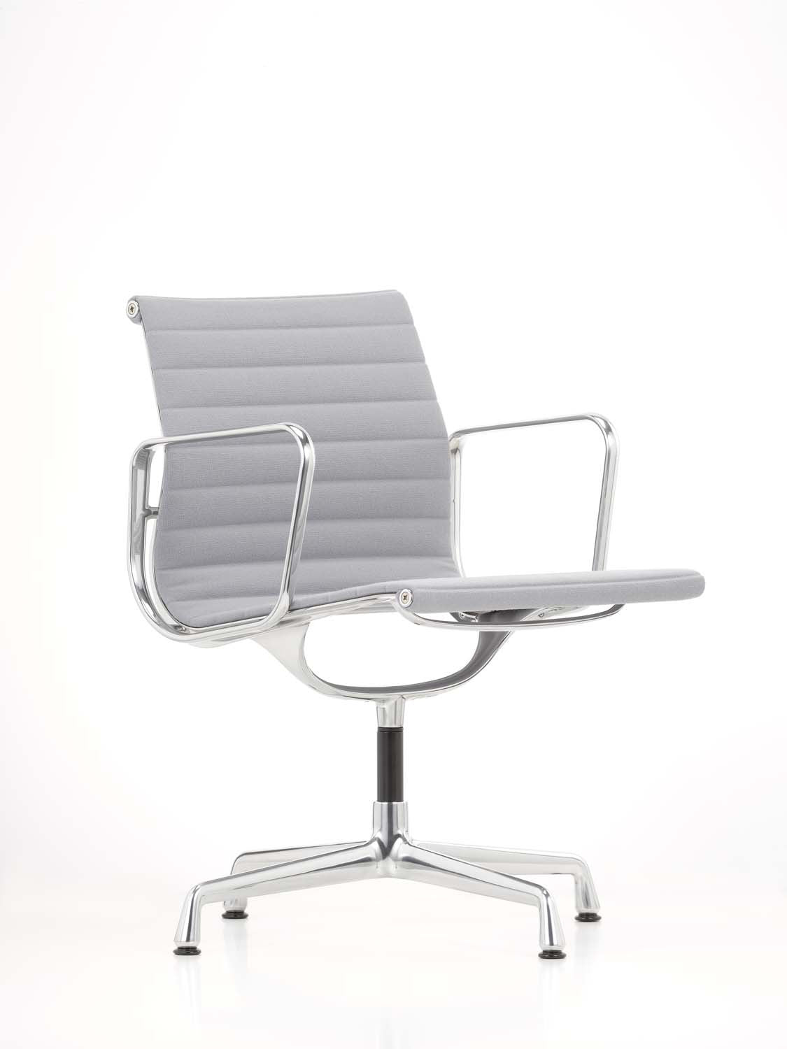 Eames Aluminium Chair EA 108, grey Hopsak fabric