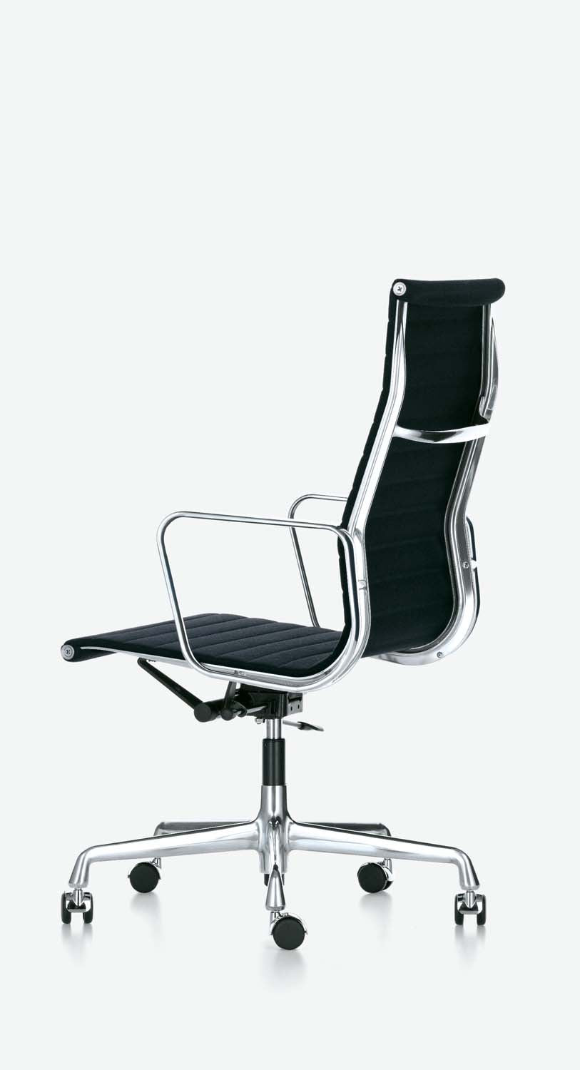 Eames Aluminium Chair EA 119 black leather