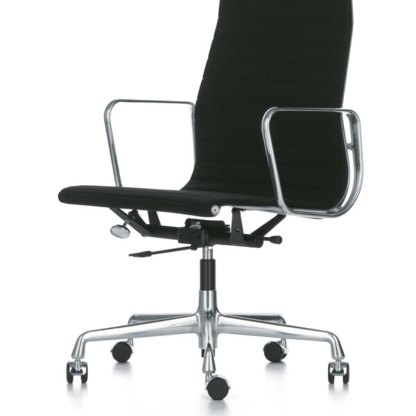 Eames Aluminium Chair EA 119 black leather