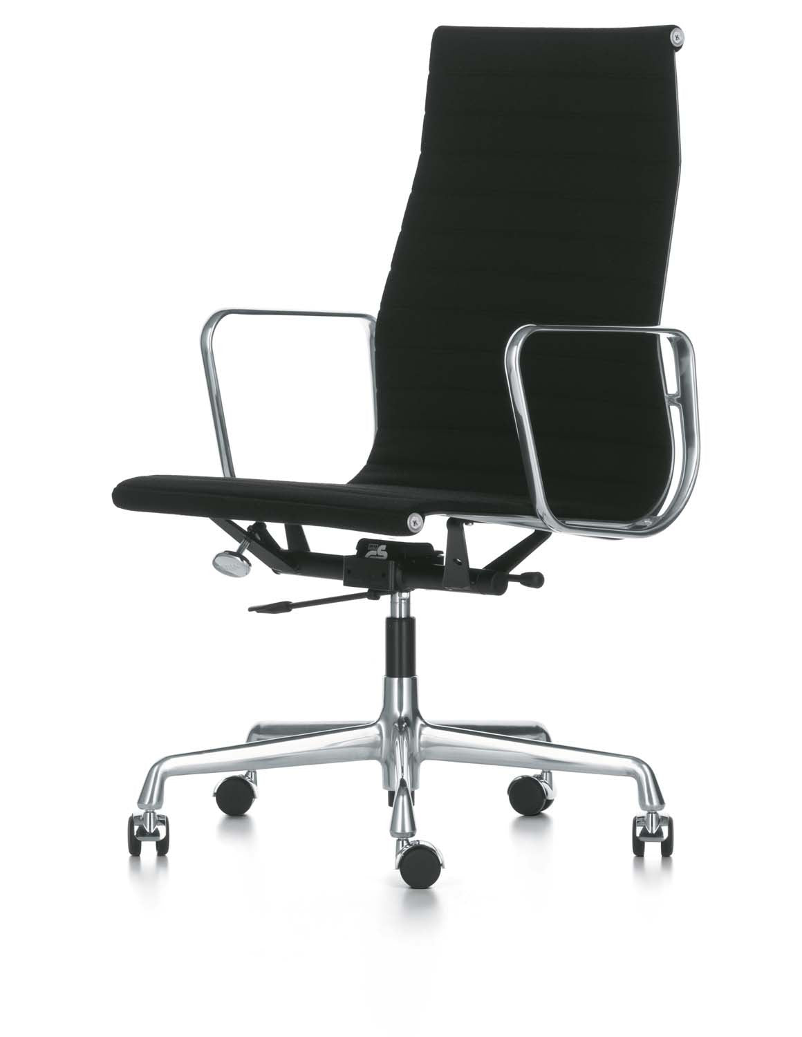 Eames Aluminium Chair EA 119 black leather