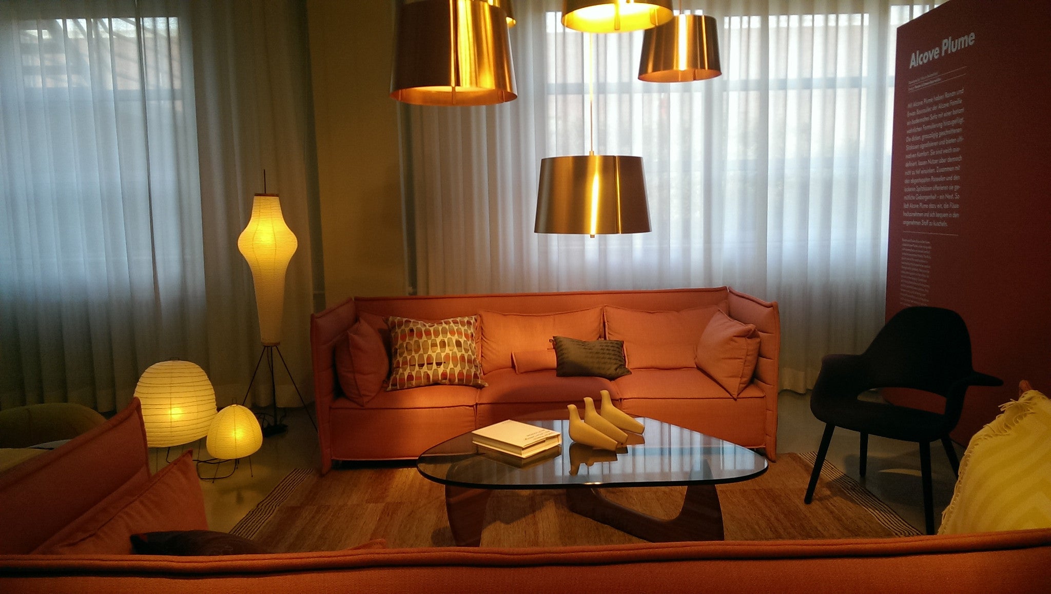 Alcove Plume Three-Seater and Ottoman