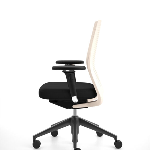 ID Air chair, black base, 2D armrests, black Plano seat