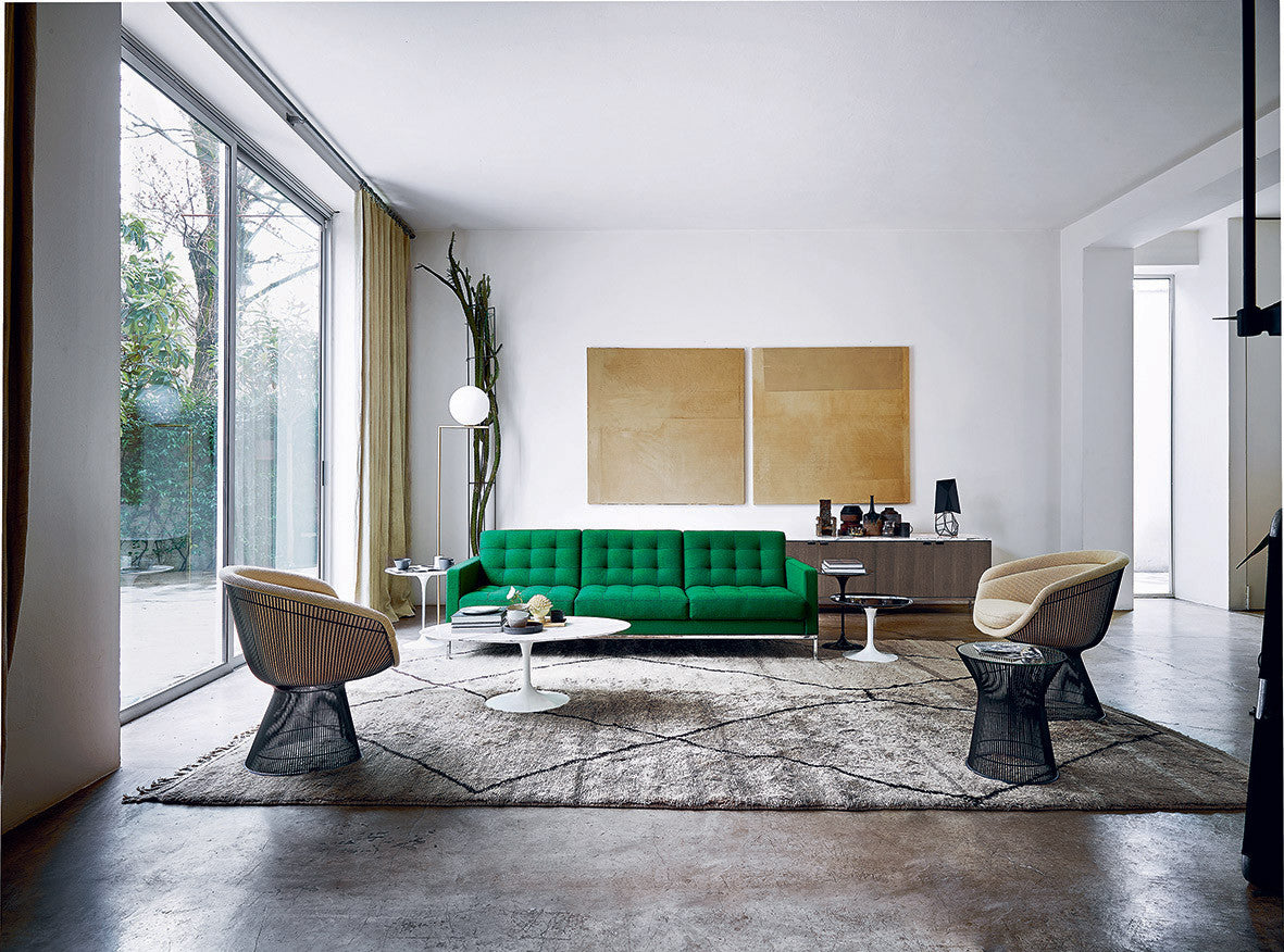 Florence Knoll Credenza 210cm, grey stained oak case, Arabescato marble top