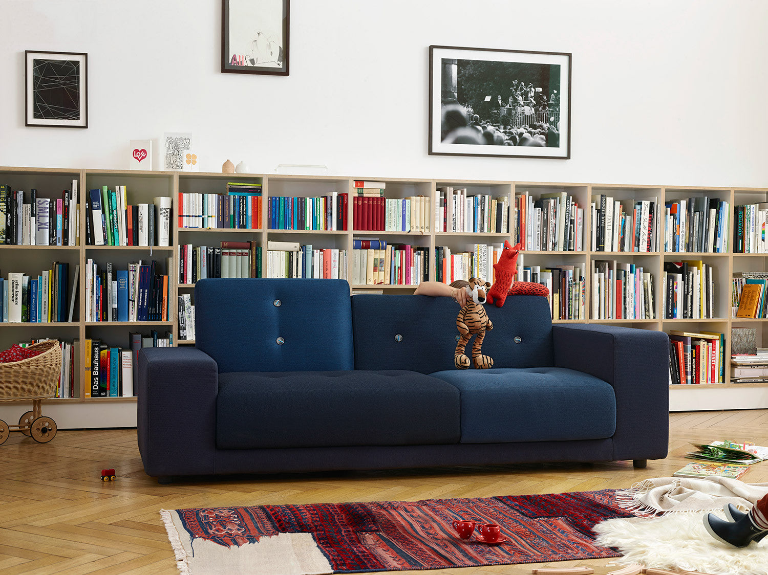 Polder Compact sofa, night blue fabric mix