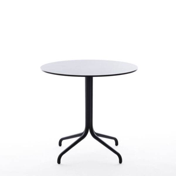 Belleville round table, solid core material black