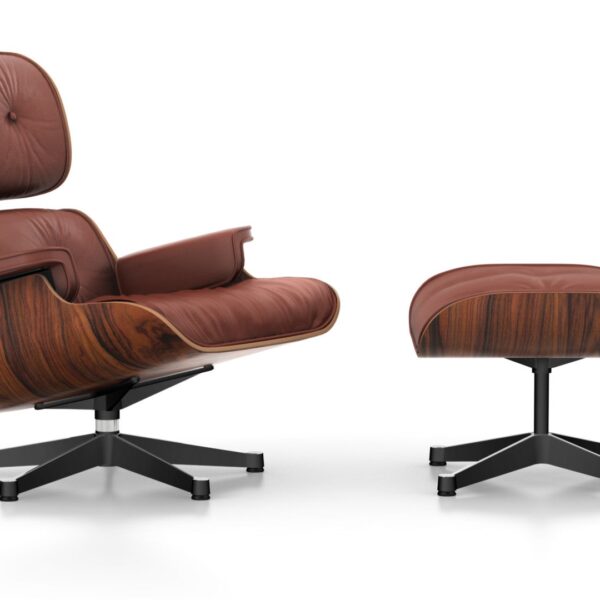 Eames Lounge Chair and Ottoman Santos Palisander, brandy leather