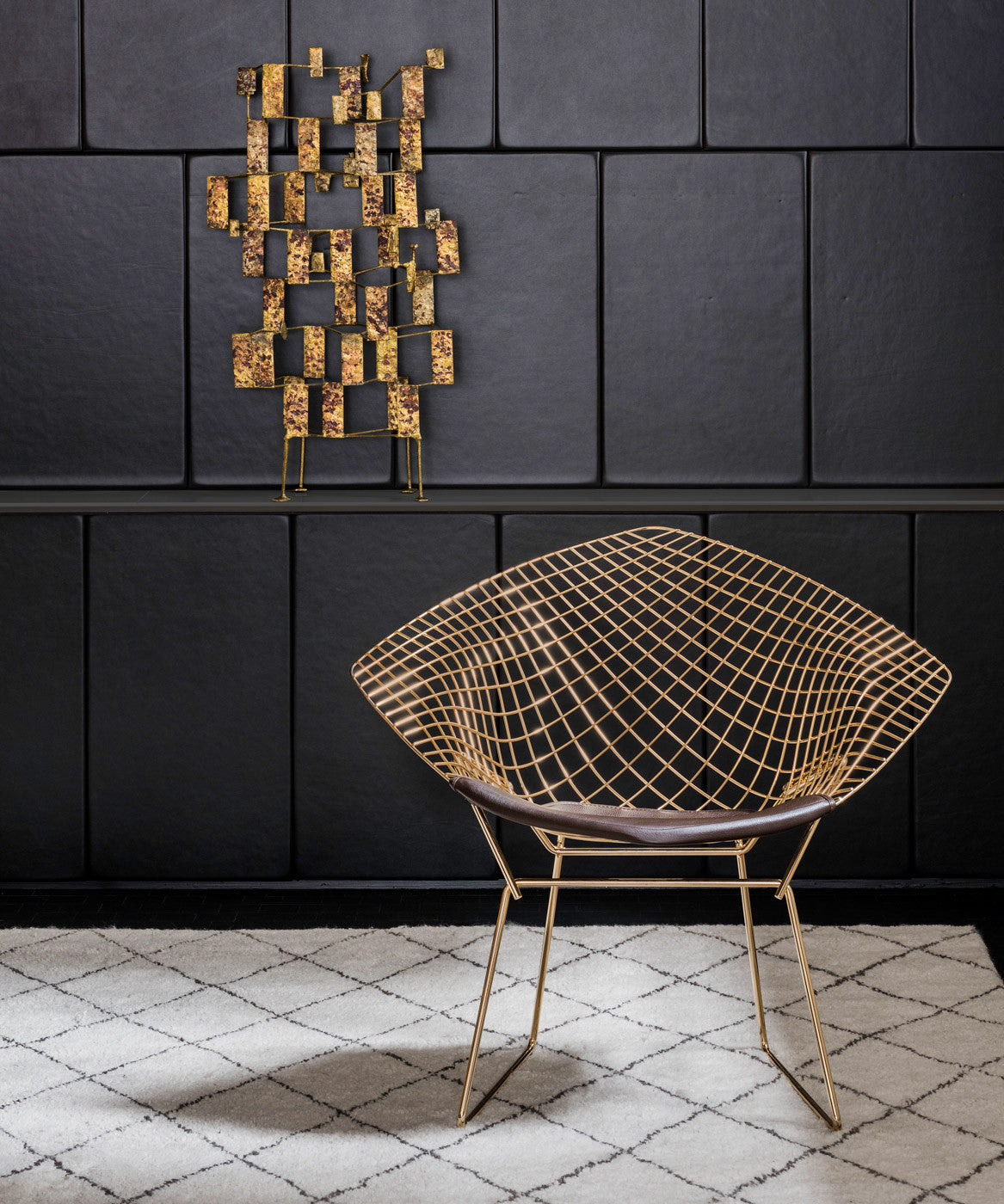 Bertoia Diamond Armchair Gold Plated