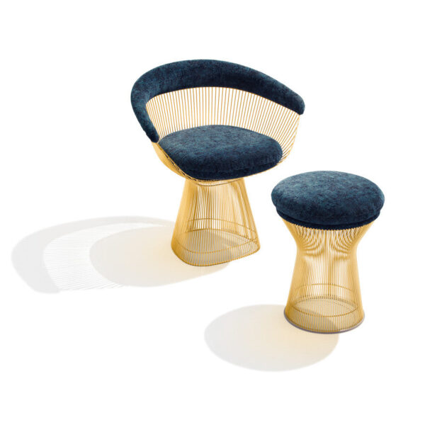 Platner Chair and Stool Gold Plated