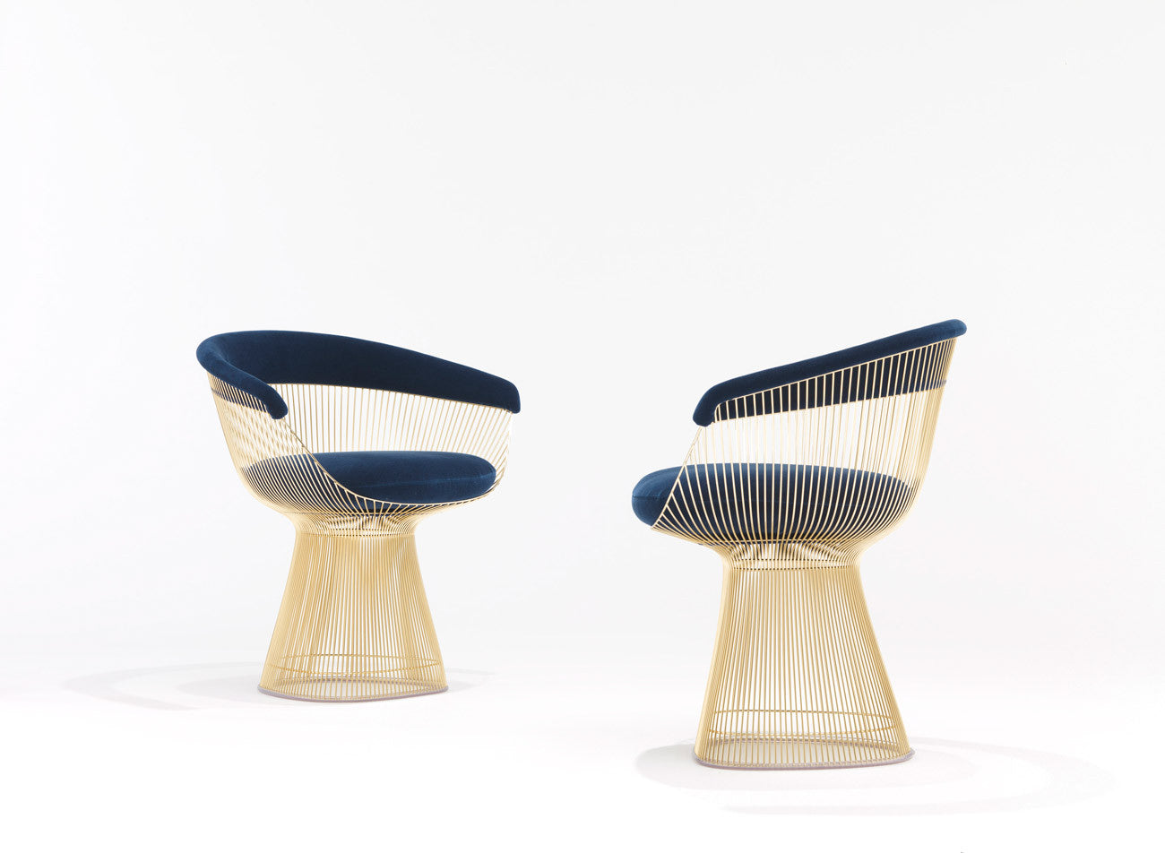 Platner Side chair, gold plated base, velvet seat Platner Side chair, gold plated base, velvet seat
