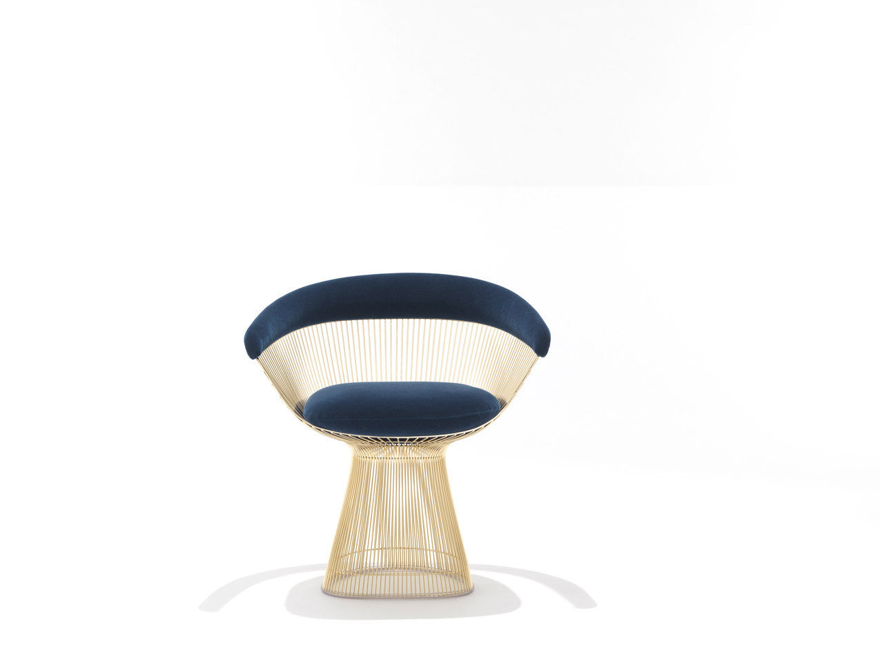 Platner Side chair, gold plated base, velvet seat Platner Side chair, gold plated base, velvet seat