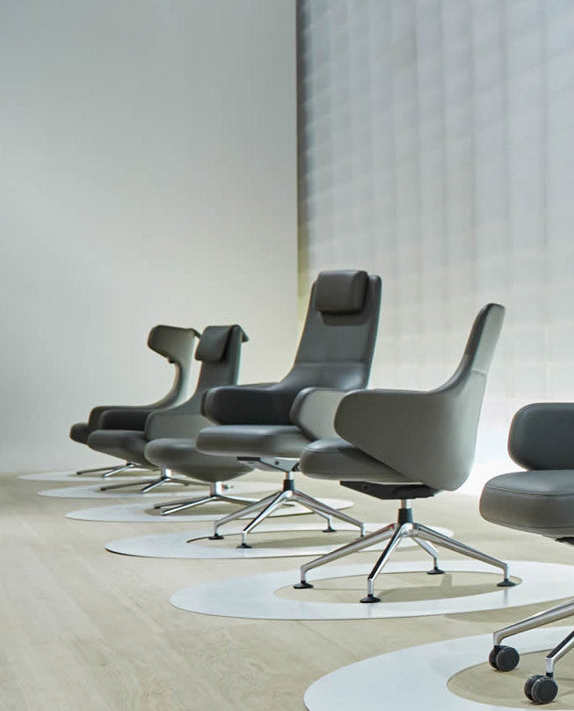 Grand Executive Conference Highback and Lowback, asphalt leather