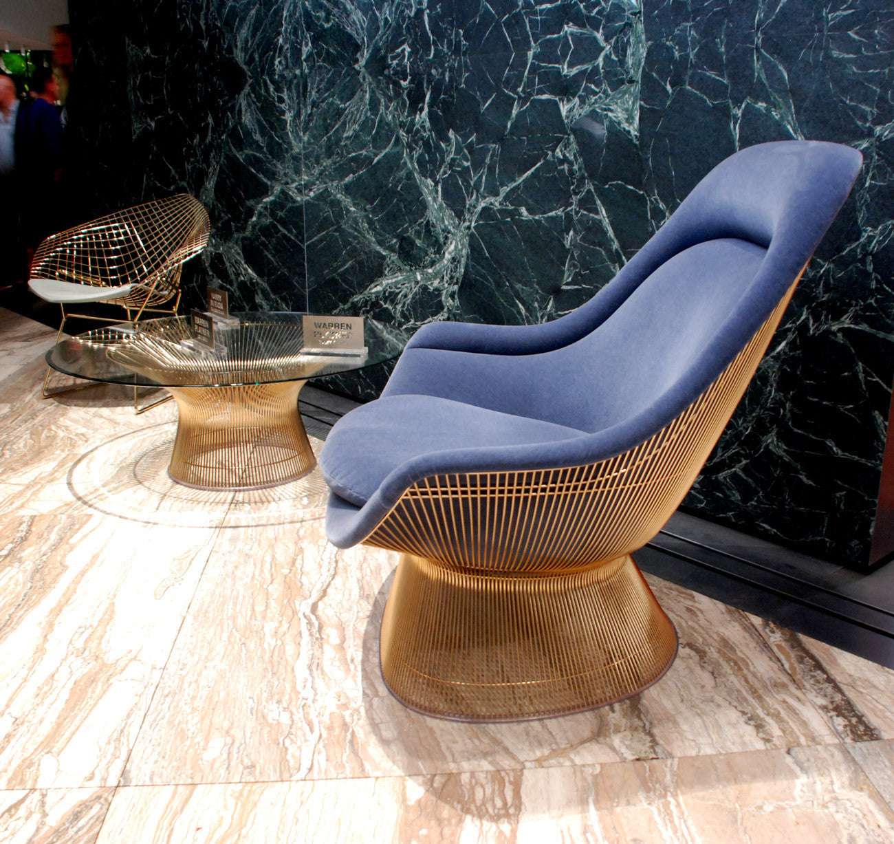 Platner Easy Chair and coffee table gold plated Platner Easy Chair and coffee table gold plated