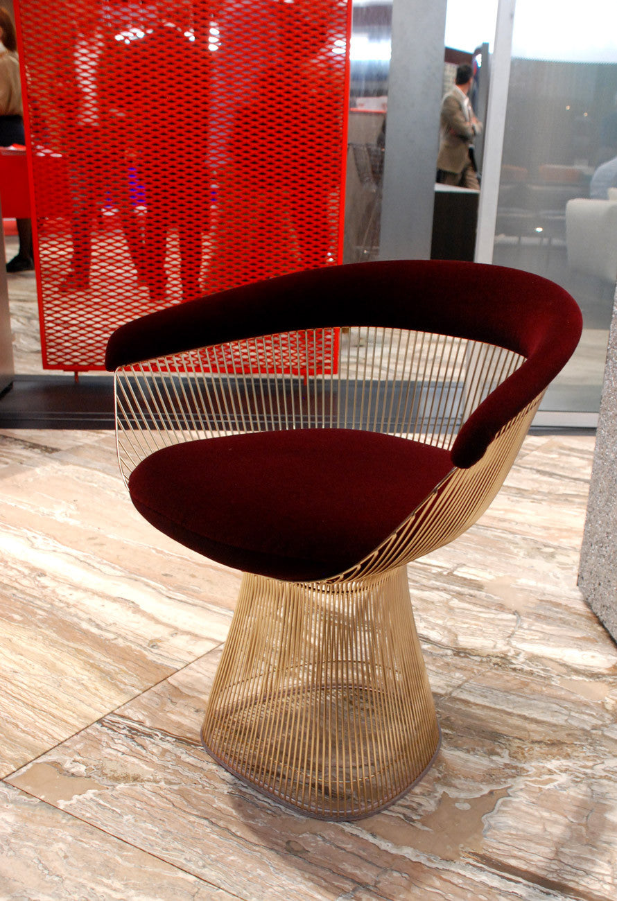 Platner Side chair gold plated, velvet upholstery Platner Side chair gold plated, velvet upholstery