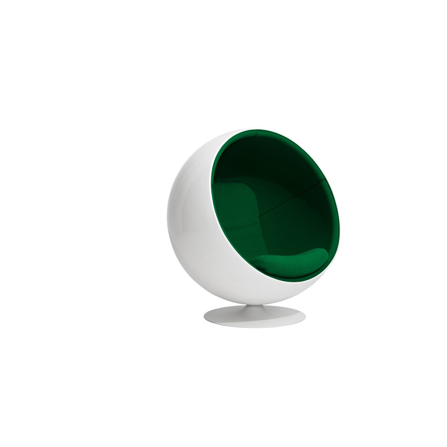 Eero Aarnio Ball Chair, white shell, green upholstery Eero Aarnio Ball Chair, white shell, green upholstery