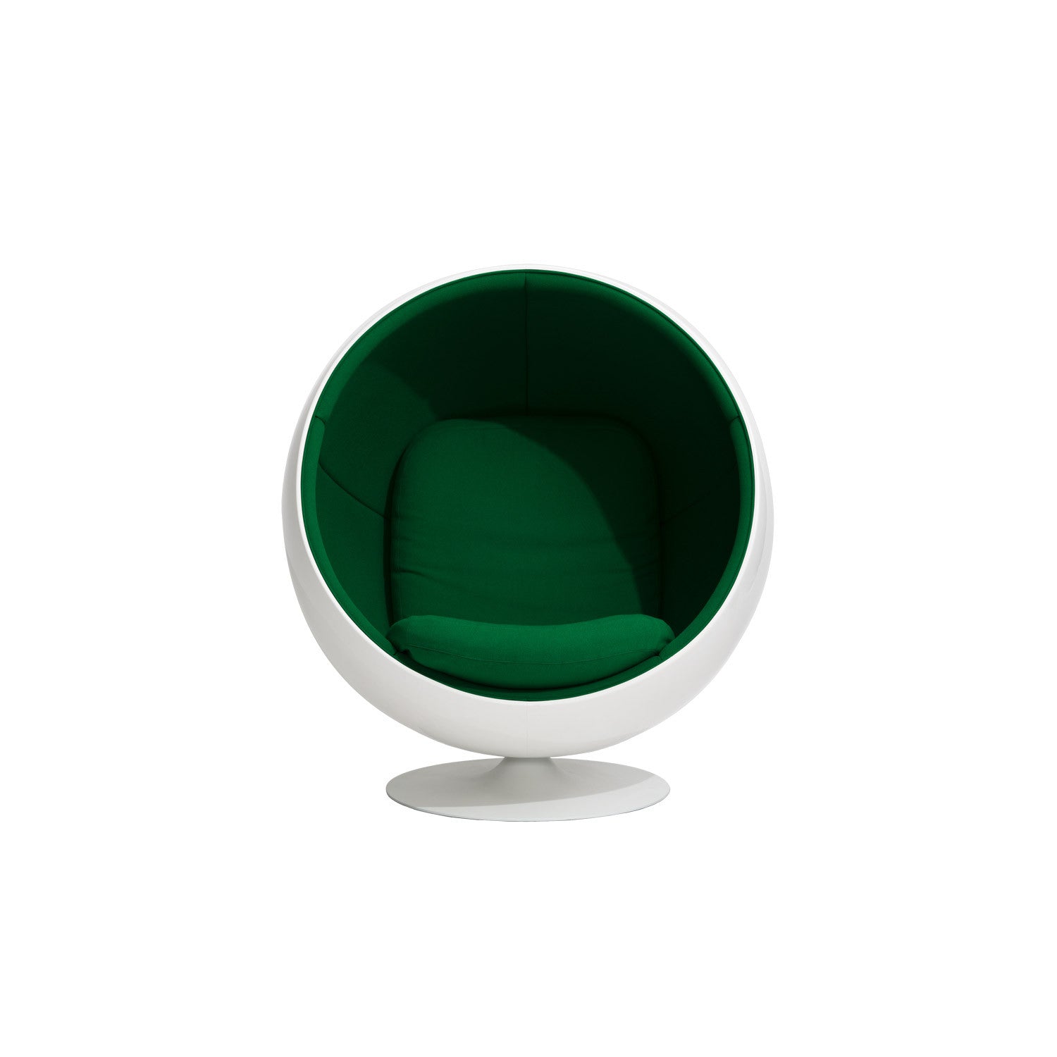 Eero Aarnio Ball Chair, white shell, green upholstery Eero Aarnio Ball Chair, white shell, green upholstery