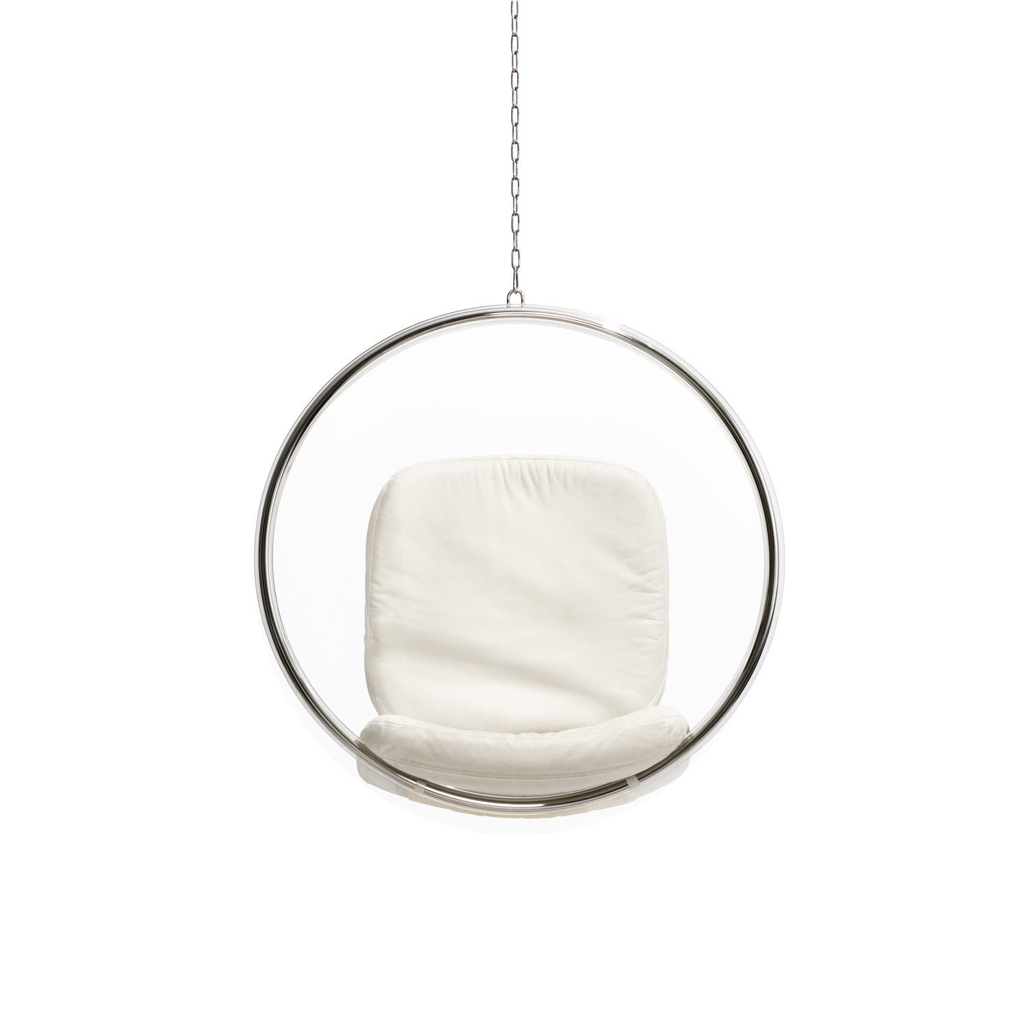 Bubble Chair, white leather cushions