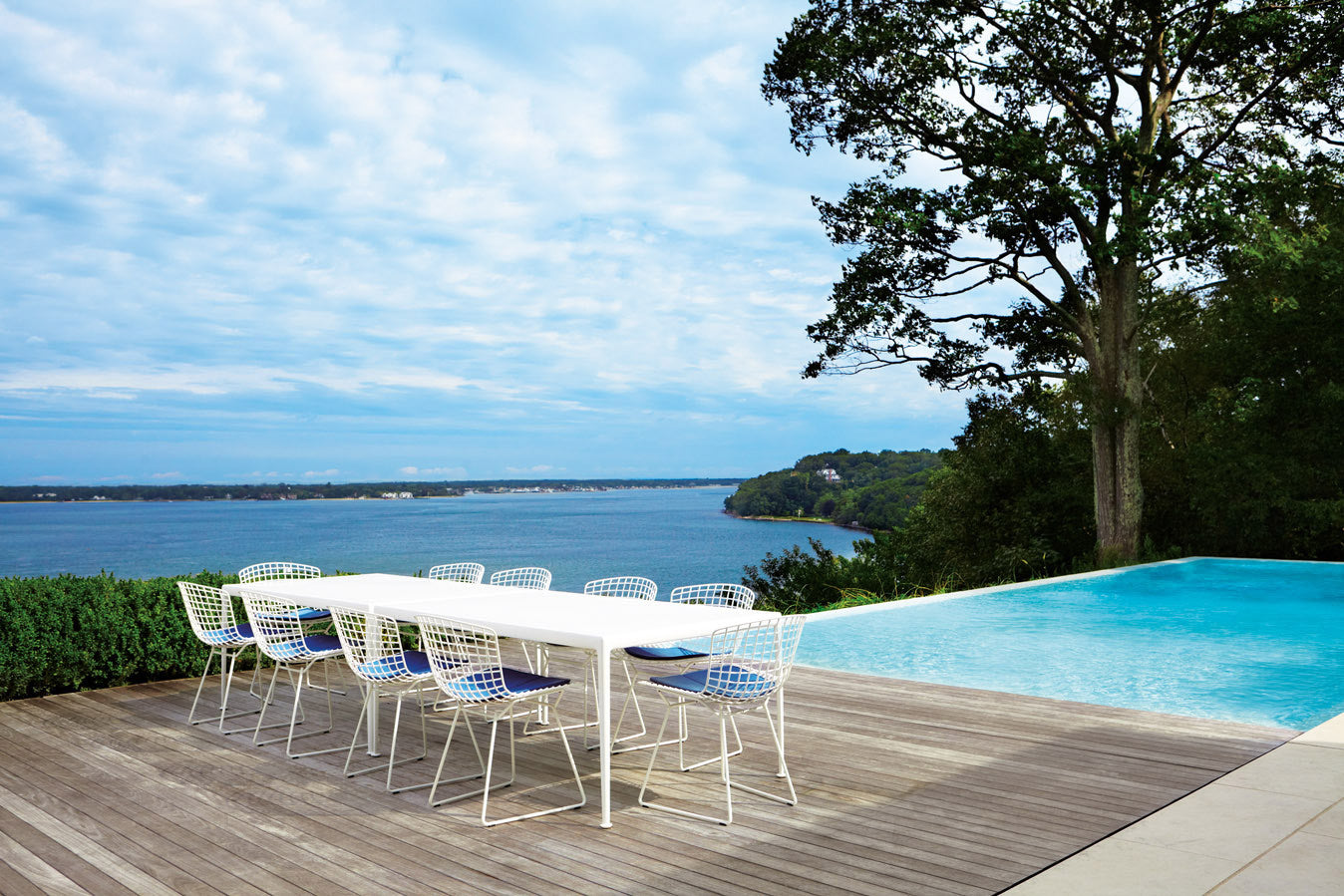 Bertoia Side chair outdoor in white