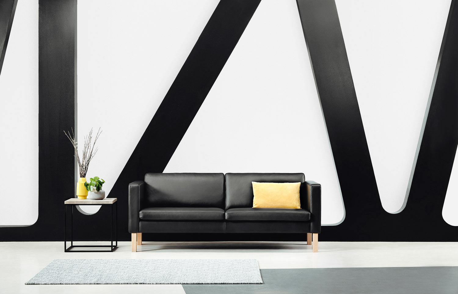 Stouby Bace sofa, black leather