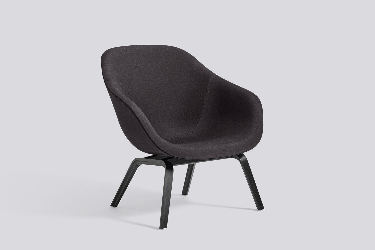 About A Lounge Chair AAL 83 dark chair and black stained oak legs About A Lounge Chair AAL 83 dark chair and black stained oak legs