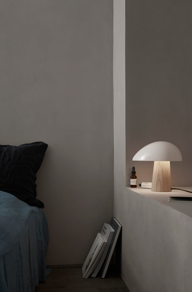 Night Owl Table Lamp smokey white, ash base
