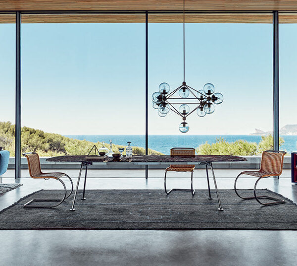 Mies van den Rohe Mr chair and Lissoni Grasshopper Table